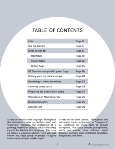 A sample page from the book. This is the table of contents.