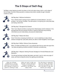 A PDF document with the header "5 Steps of Self-Reg Quick Sheet"